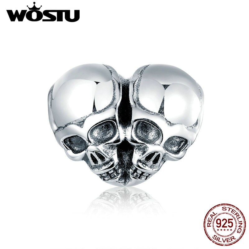 WOSTU Original 925 Sterling Silver Flower Herat Charm beads LOVE rabbit Flower Panda Pendant: DXC1519