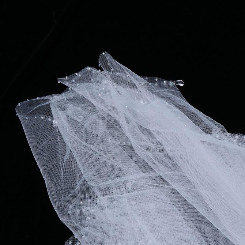 Bridal Veil Handmade Beaded Veil Bridal Headdress Handmade Facial Gauze Veil for Wedding Party