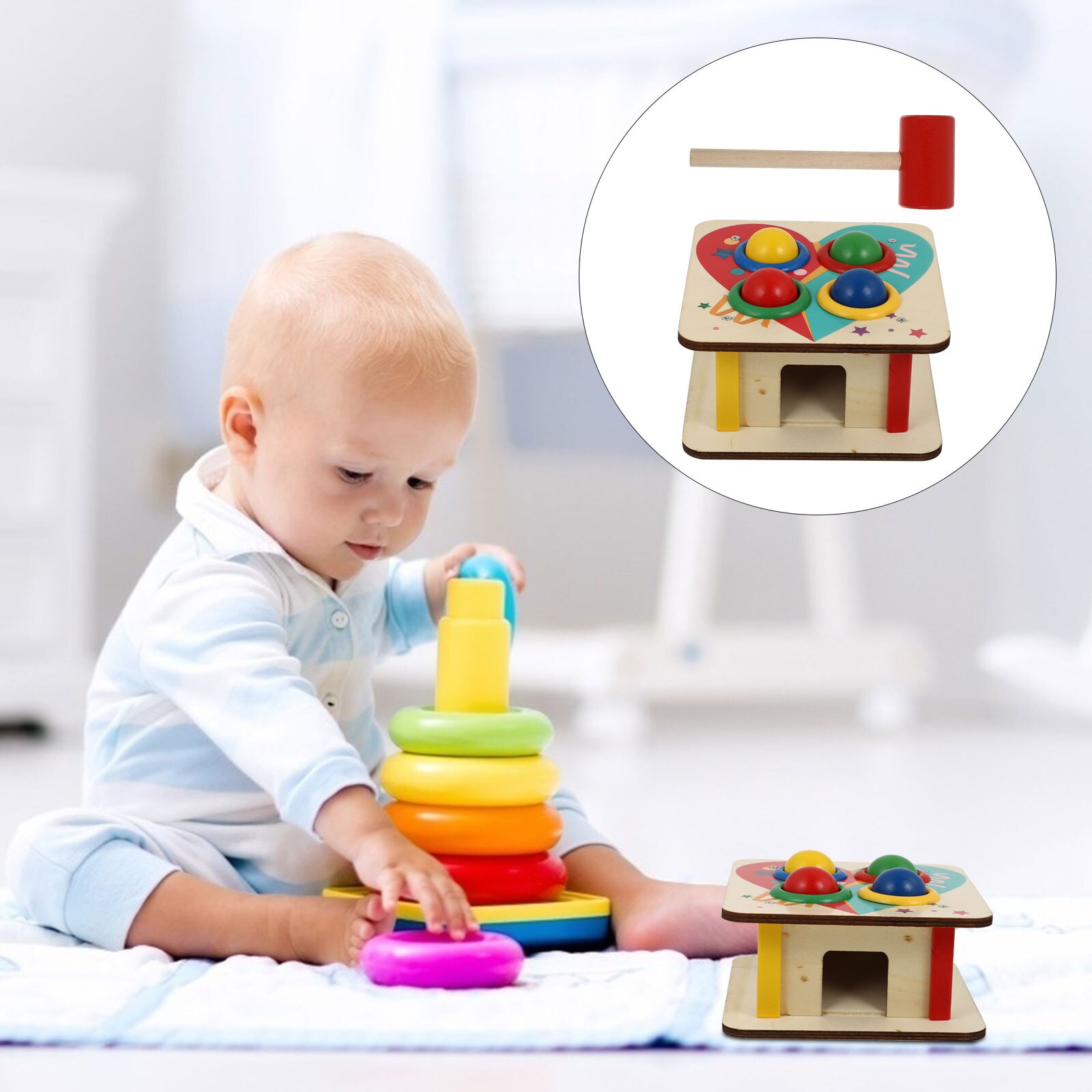1 set holzklopfspielzeug für kinder, pädagogisches lernspielzeug für kinder