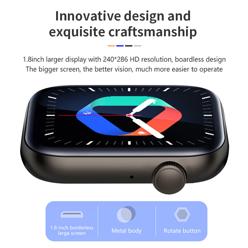 Smartwatch HD impermeável com chaves rotativas para homens e mulheres, chamada Bluetooth, suporte 120 esportes Smartwatch, 1,81 ", caixa incluída, novo, 2024