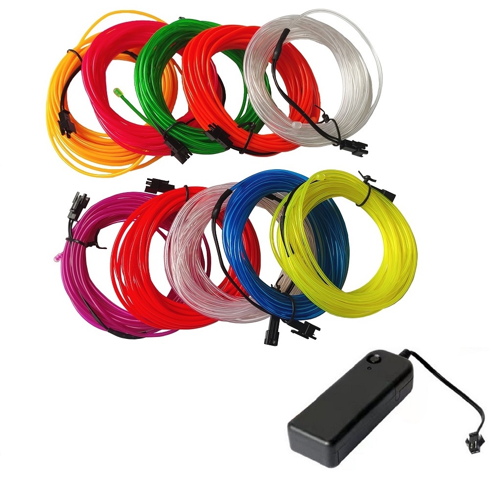 Luz de neón Flexible de 1M/3M/5M/10M, cable EL Led neón para de baile, decoración de ambiente, lámpara RopeTube, tira Led Multicolor impermeable