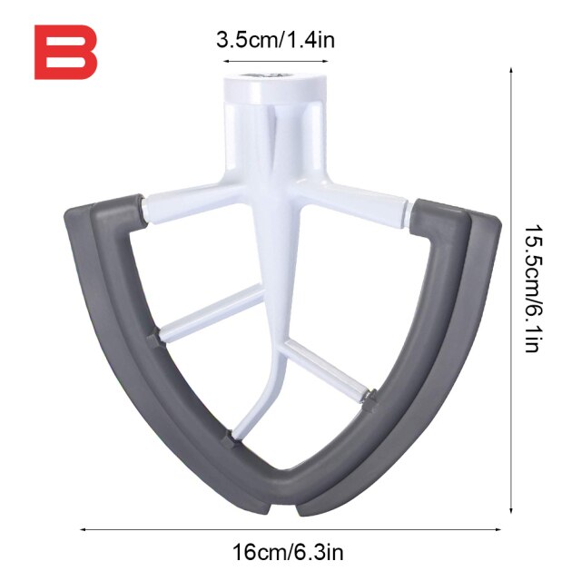 Tilt-Hoofd Platte Beater Siliconen Mixer Paddle Thuis Keuken Mengen Attachment Vervanging Voor Kitchenaid 4.5-5QT: 02