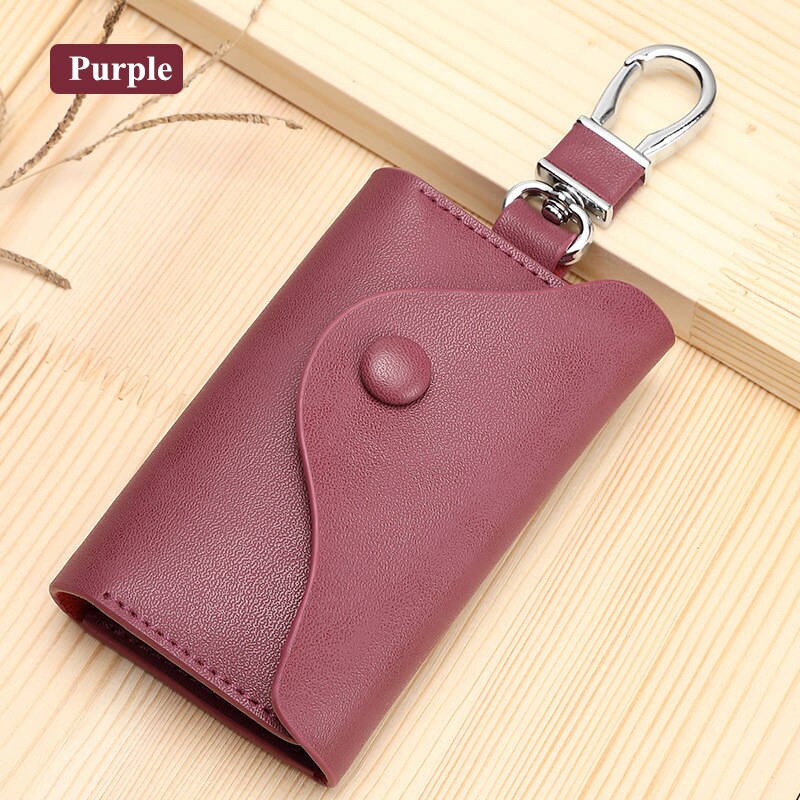 ZUID GOOSE Mannen Lederen Retro Autosleutel Houders Multifunctionele Sleutel Portefeuilles Key Pouch Vrouwen Organizer Bag Huishoudster: Purple