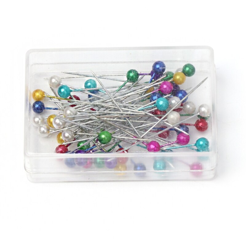 50 Stks/partij Multicolor Ronde Hoofd Locatie Pins Bruiloft Kleding Naaien Push-Pin D2TD