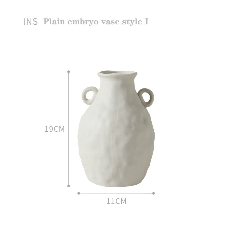 Hjem dekorasjon vase nordisk stil keramisk vase og blomsterpotte hvit ssmall blomsterpotte hjem dekorasjon stort medium og lite vas: Stil i