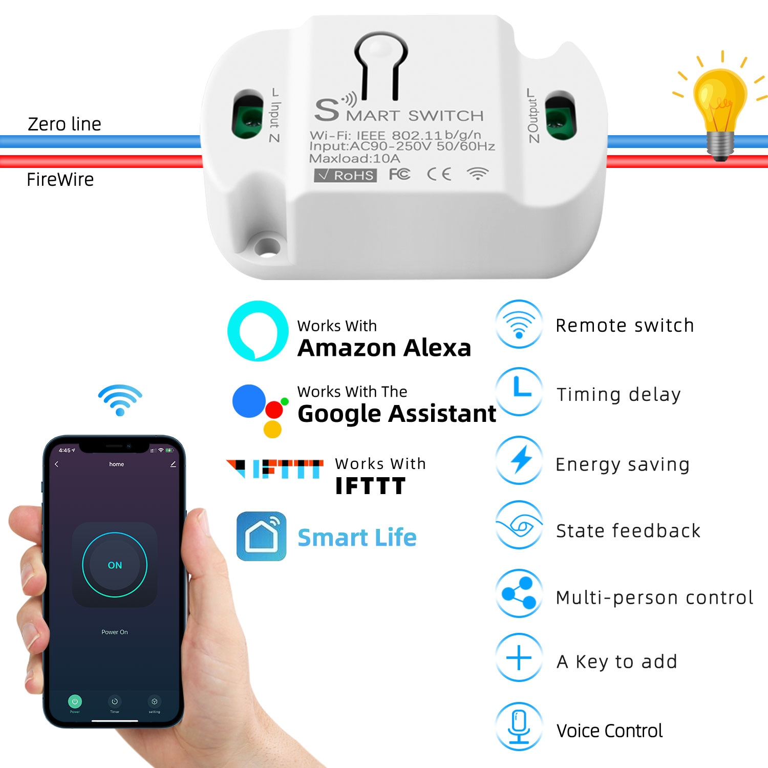 Wifi Timer Smart Diy Mini Switch Ondersteuning Smart Leven App Draadloze Domotica Compatibel Met Google Home Alexa