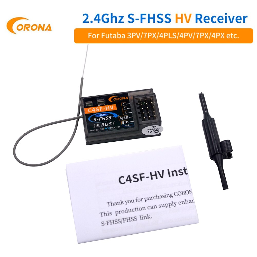 Corona C4SF-HV – protocole pour Futaba FHSS/S-FHSS, avec sortie SBUS 4PM 3PV 7PX T14SG T8J T10J 4PX RC voiture récepteur: Default Title