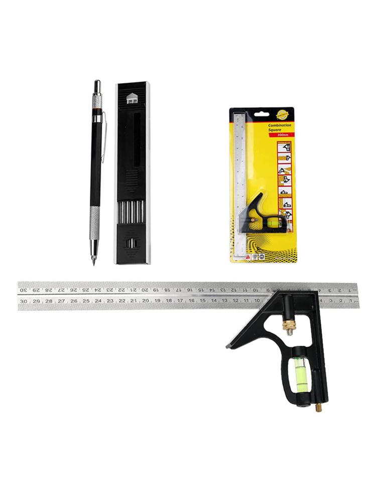 300mm Movable Square Ruler Aluminium Precise Tools For Measuring Precise Measuring Tool Combination Mobile Workshop Angle Tool