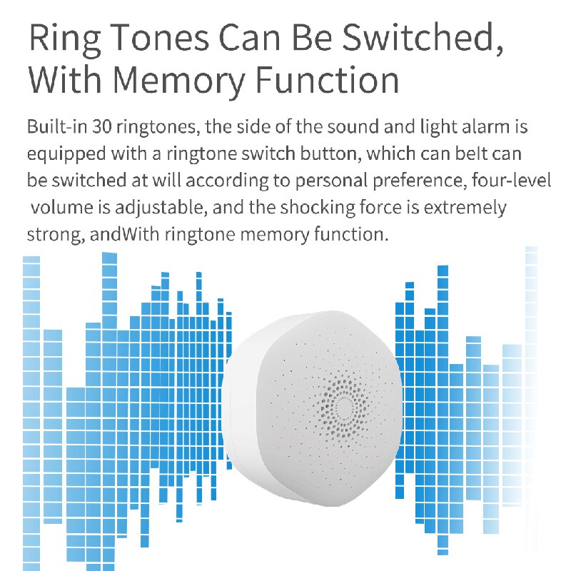 Tuya Smart Alarm Wifi Sound and Light Alarm App Remote Control Smart Home Linkage Control Home Security Assistant US Regulations