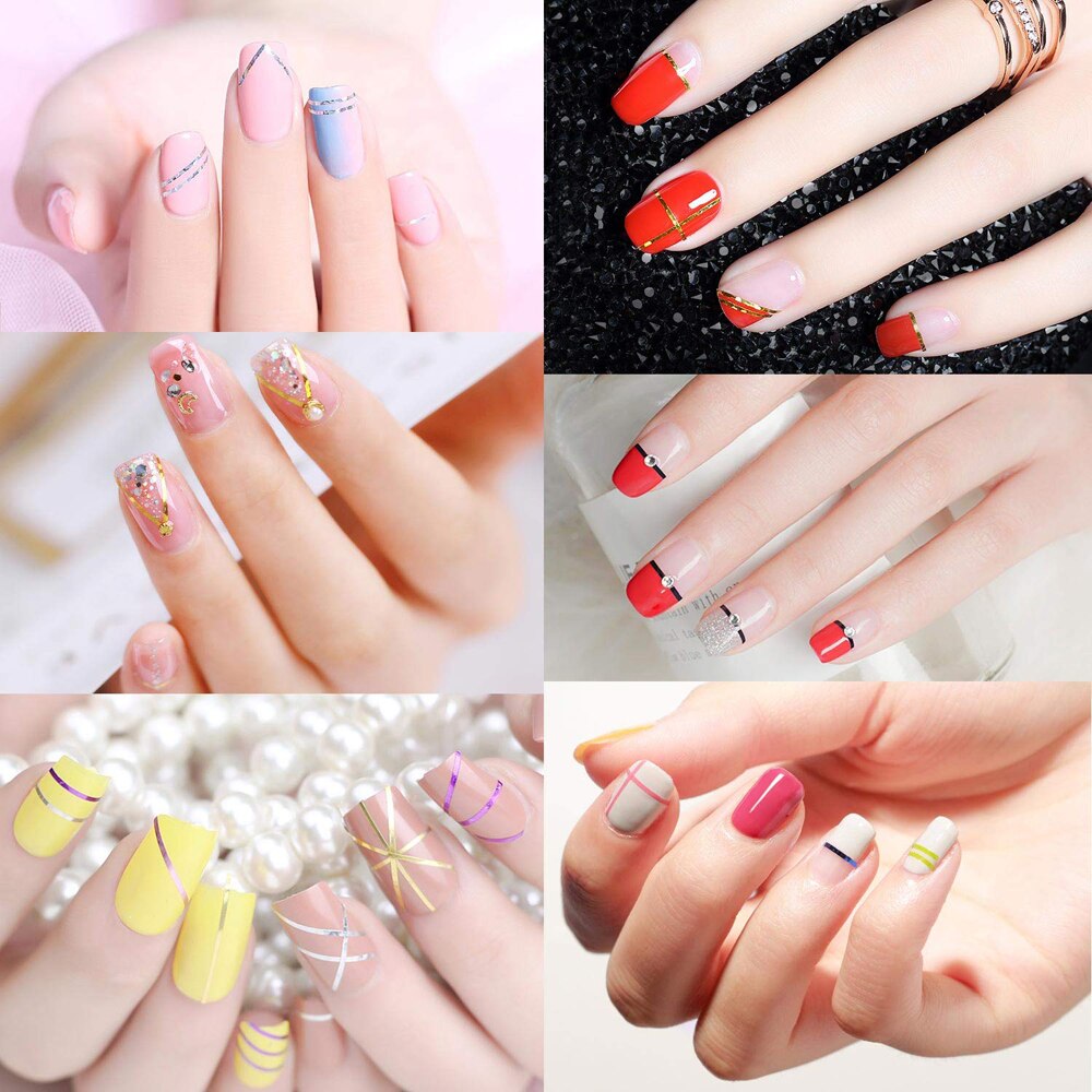 Nail Art Set Gel Brush Dotting Pen Glitter Polish Rhinestones Striping Tape Stickers Accessories Tools Kit Decorations