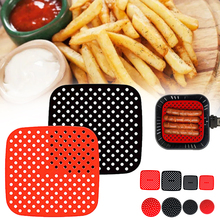 Air Fryer Pads Silicone Steamer Liners Paper Mold Air Fryer Parts Crisper Plate Airfryer Reused To Prevent Food Sticking Tool