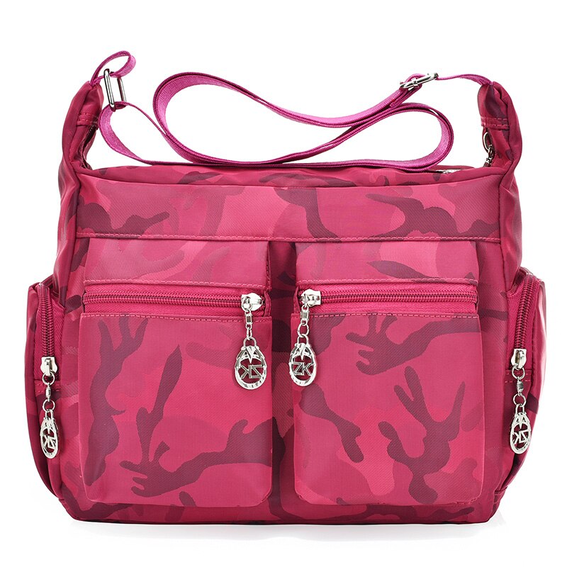 Kvinder messenger taske skuldertasker nylon kvindelige crossbody tasker dame håndtasker lynlås lukning tote