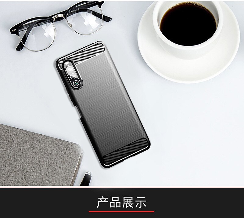Pour Sony Xperia 10 II étui souple en Fiber de carbone étui de téléphone pour Sony Xperia 1 II antichoc Protection complète pare-chocs en Silicone