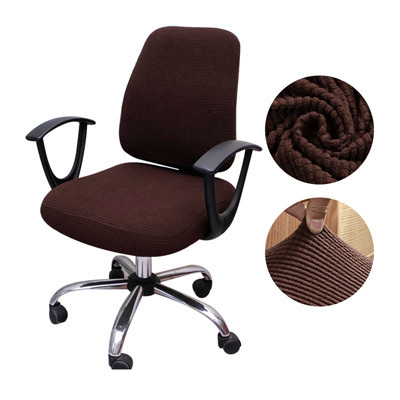 2 pièces/ensemble haute élastique Plaid velours chaise de bureau couvre épaissir ordinateur Spandex fendu housse de siège fauteuil couverture Textile de maison: Marron