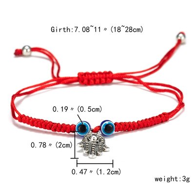 Kreative neue hand-woven glück red string armband für damen und männer mit blauen augen runde perlen armband schmuck: 3