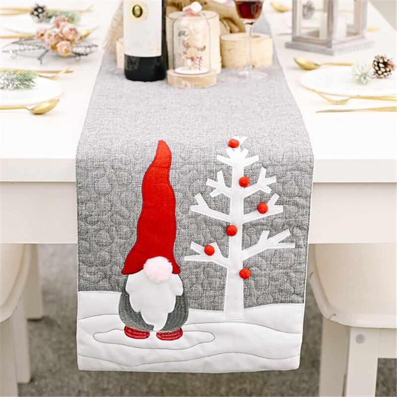 Kerst Decoratie Luxe Tafelloper Amerikaanse Placemats Grey Camino De Mesa Party Home Dining Wedding Tafel Decor Tafelkleed: Table Runner