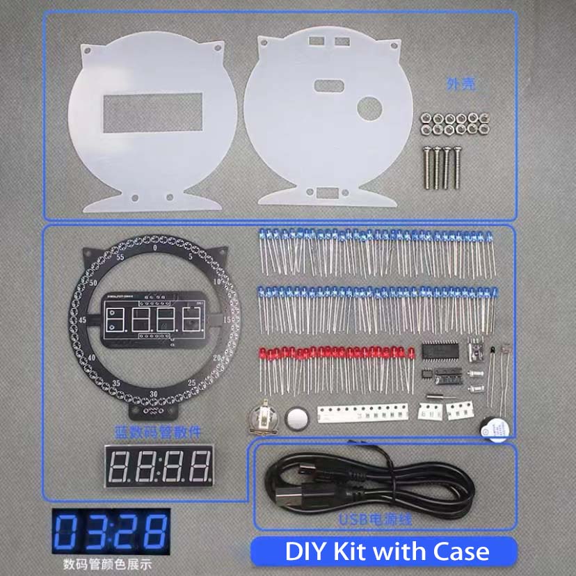 LED Fun Alarm Clock DIY Electronic Soldering Kit Digital LED Display Module: Pink