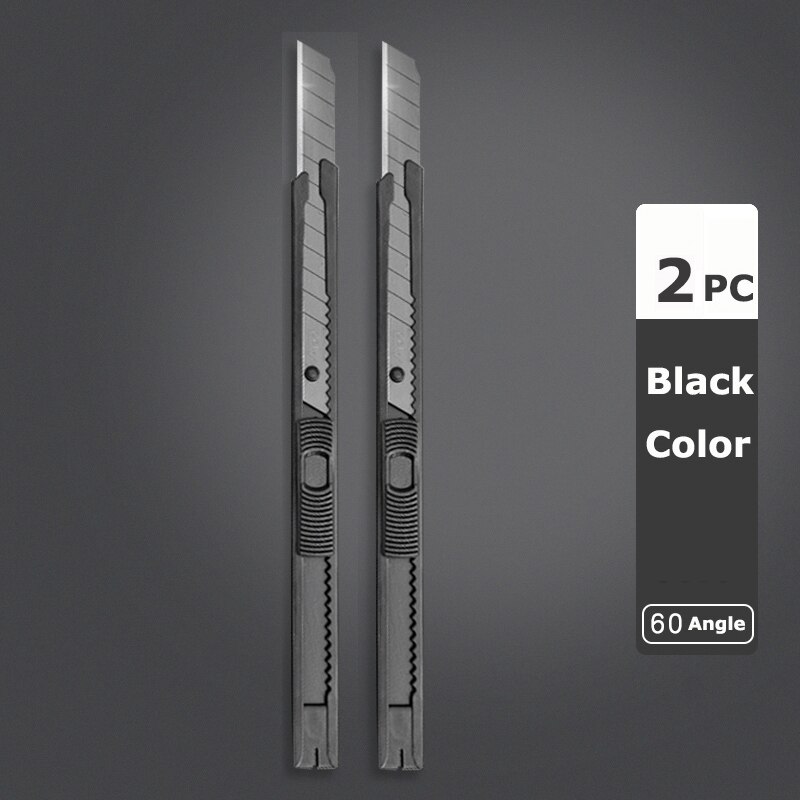 Deli Retractable Stationery Utility Knife Small Box Cutter Art Knife 9MM Blades,Auto Lock Carbon Steel Sharp нож School Supplies: 2Black Knife