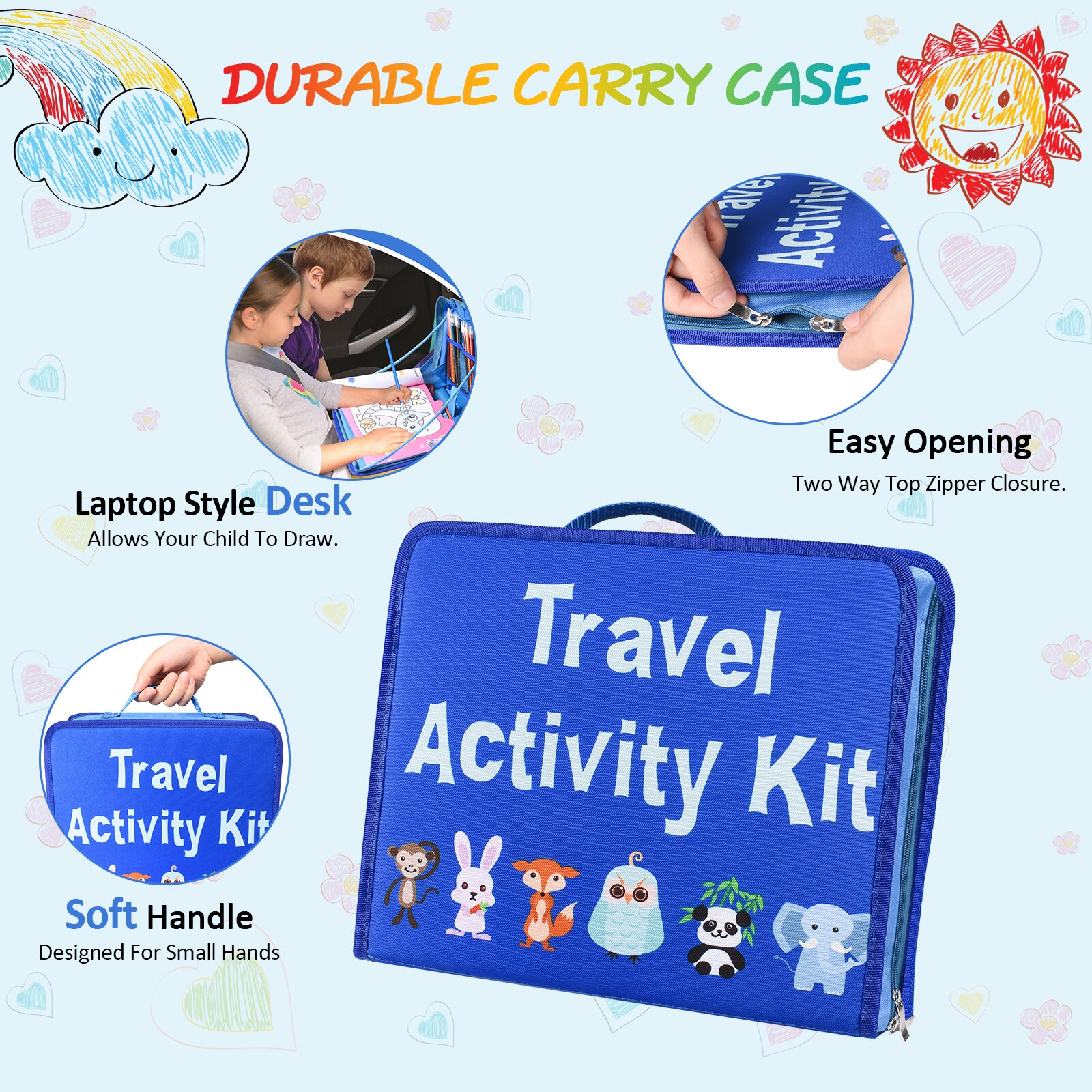 Juego de 92 Uds de dibujos para niños, LÁPICES PARA pintar de colores, juguetes educativos creativos, suministros de arte, DIY, Kit de actividades de viaje