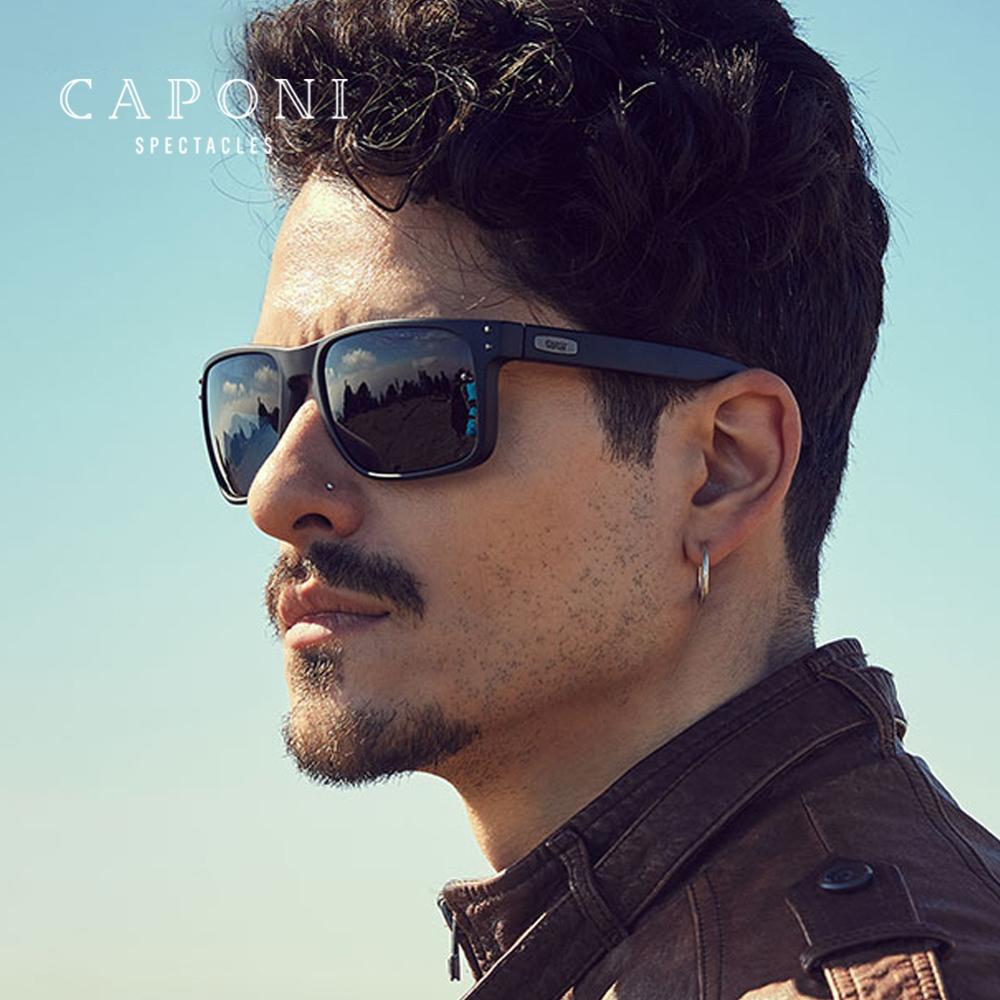 CAPONI Fahren Sonnenbrille Männer Polarisierte Neue Sonnenbrille Photochromen Platz TR Rahmen Schwarz männer Schattierungen BS9417