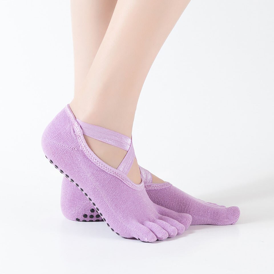 KoKossi Lace Split Toe Yoga Socks Skin-friendly Breathable Non-slip Sweat-wicking Quick-drying Non-pilling Yoga Sports Socks