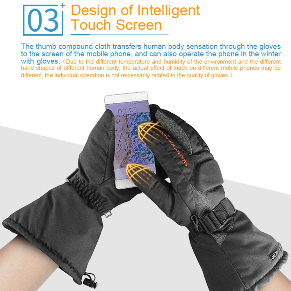 Electric Heated Gloves Warm Heating Mittens USB Rechargeable Gloves For Men Women Riding Skiing 7.4V 2600mAh