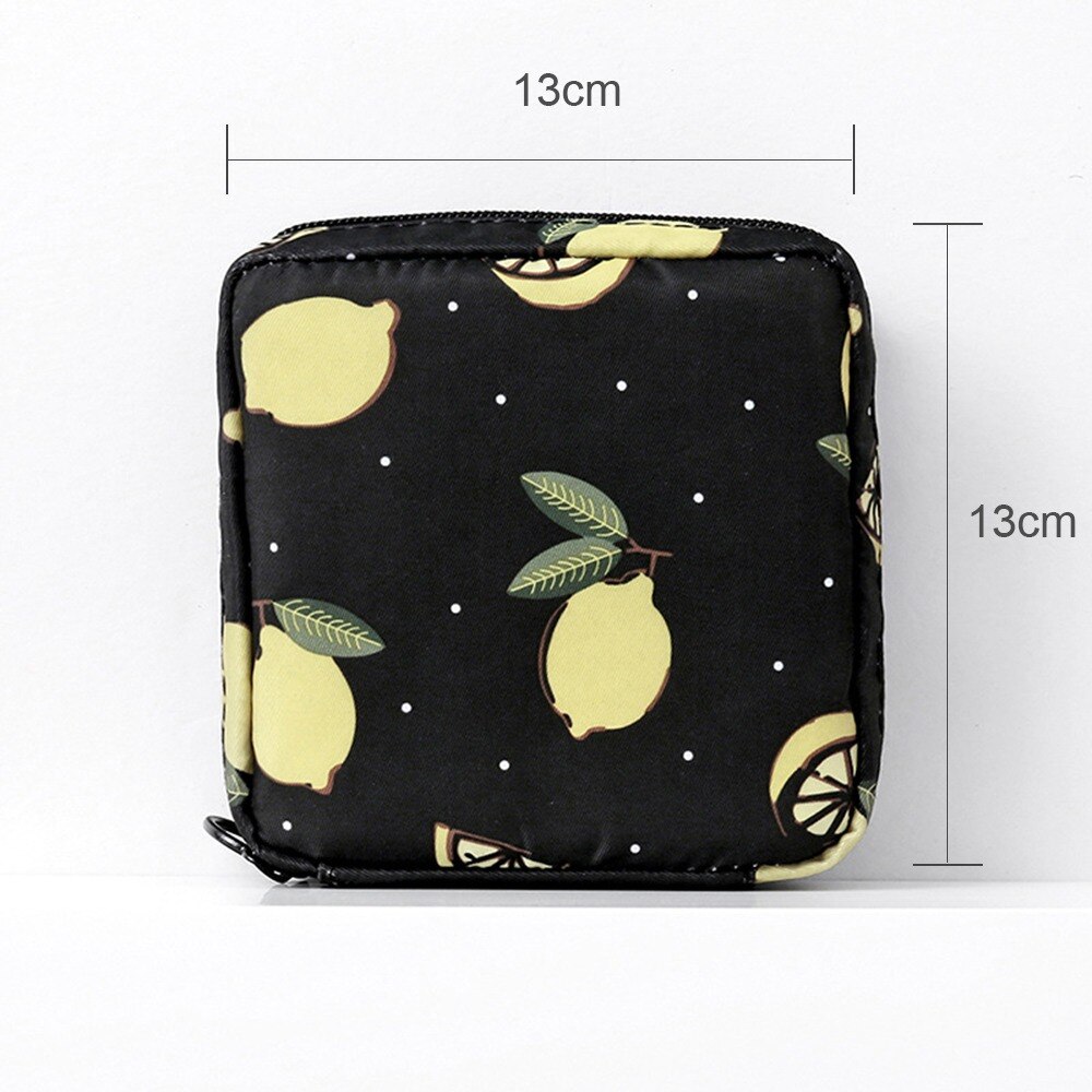 Women Girl Sanitary Pad Pouch Napkin Towel Storage Bag Credit Card Holder Coin Purse Cosmetics Headphone Case Sanitary Pouch: 13cmx13cm e