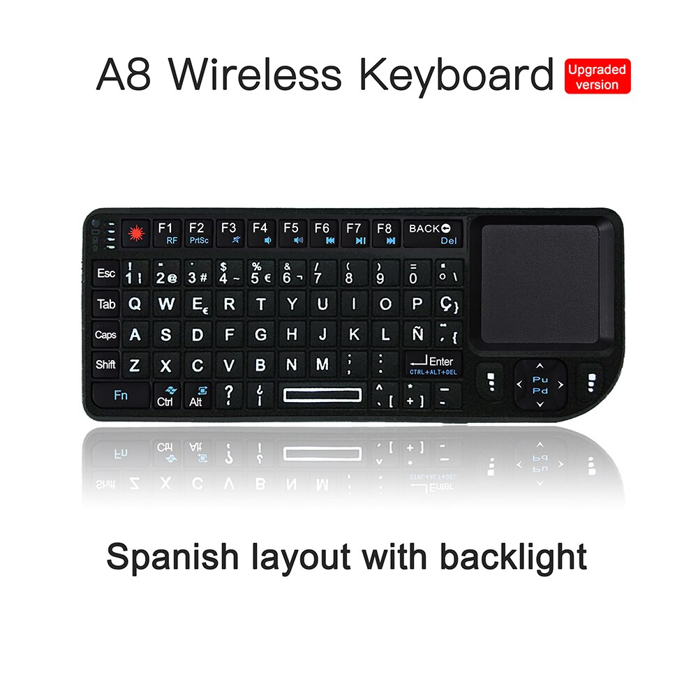 Handheld 2,4G Mini kabellos Tastatur Mit RF Touchpad Maus für Ipad MacBook Samsung Android Clever TV Kasten Fenster PC Tablette: Spanish