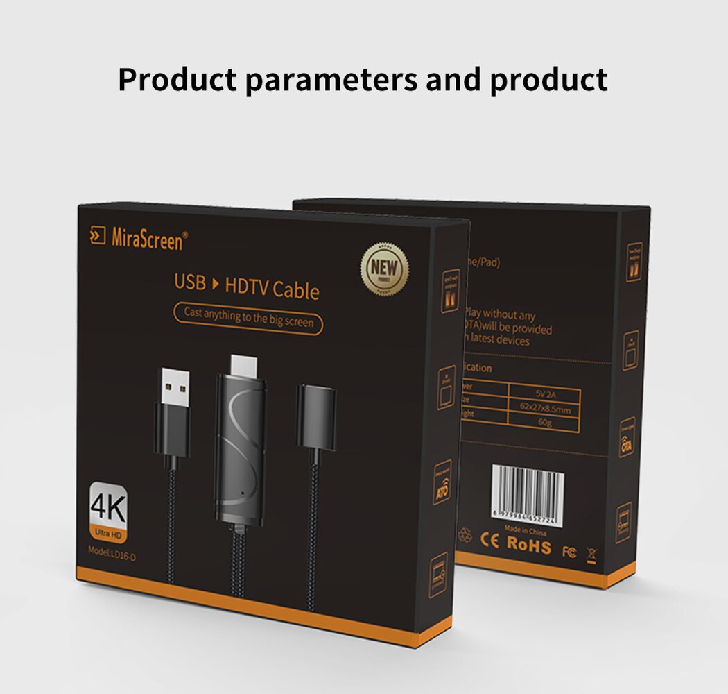 Mirascreen1080P Usb Naar Hdmi-Compatibele Kabel Micro Usb/Type-C Interface Wifi Display Dongle Ondersteuning 4K compatibel