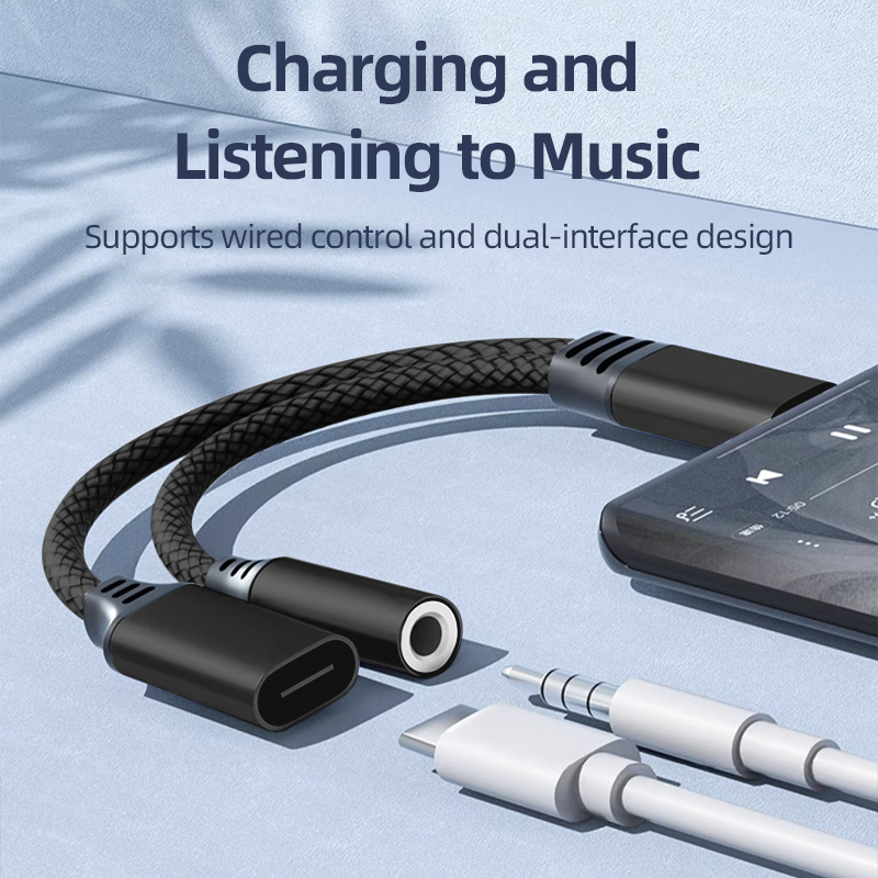 2 IN1 3,5 mm Jack Adapter audio do słuchawek iPhone 14 13 12 11 XR Plus Pro Max Mini USB typu C Szybka ładowarka