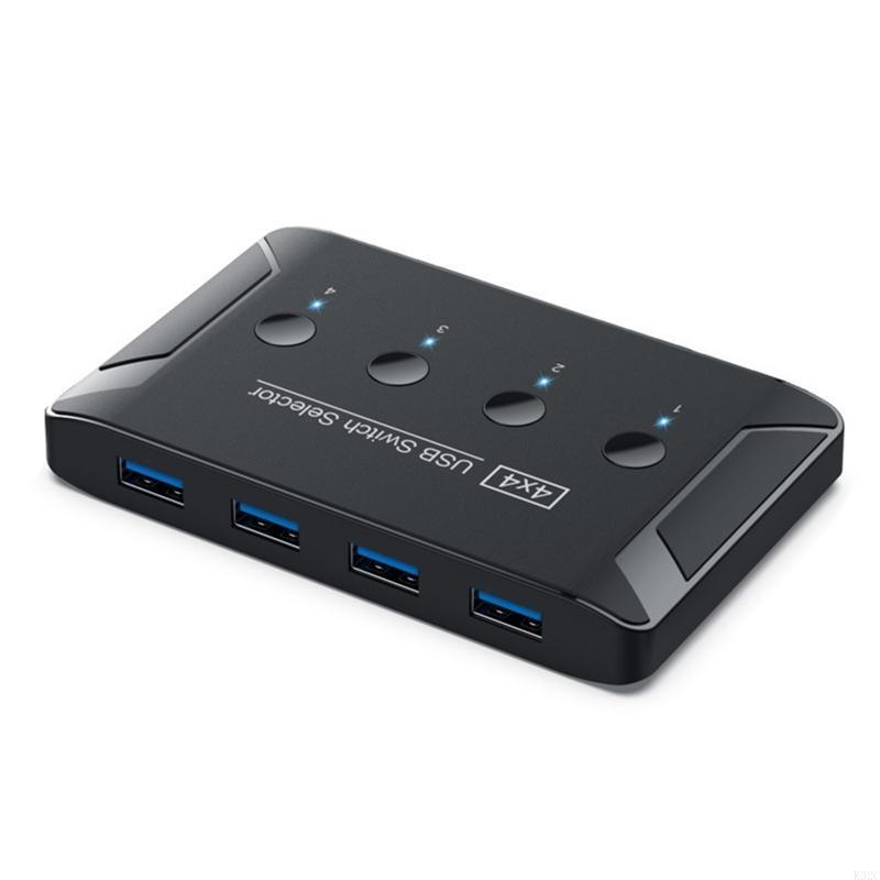 K32C USB KVM Switch USB2.0 Switcher KVM Switch for Windows10 PC Keyboard Mouse Printer 4 PCs Sharing 4 Device USB Switch