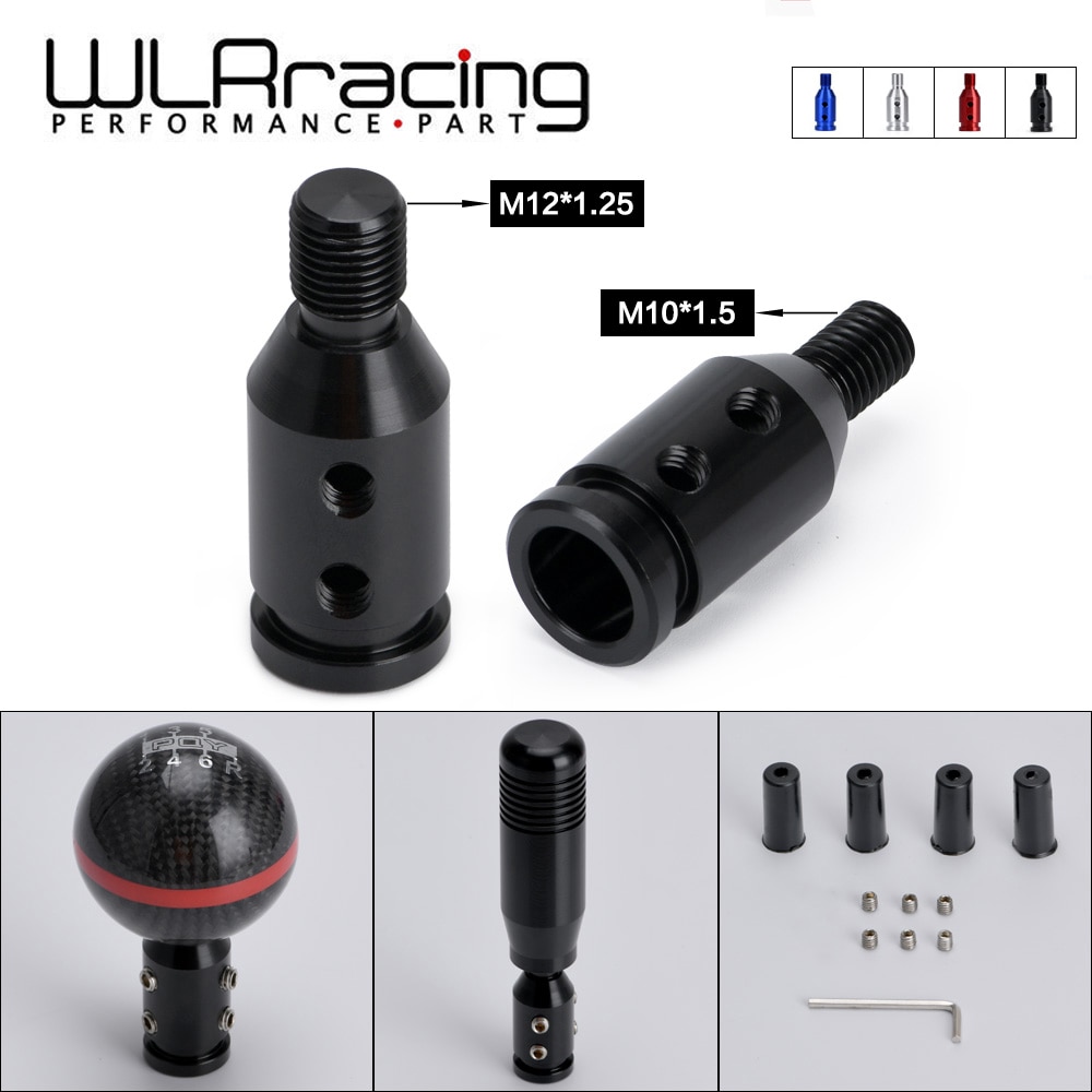 Universal Car Manual Gear Shift Knob Adapter For M10x1.5/M12x1.25 Thread Aluminum Alloy Car Accessories WLR-SBA01