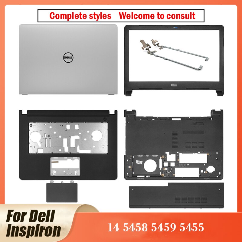 Nowy dla Dell Inspiron 14 5458 5459 5455 Non Touch Laptop LCD tylna pokrywa/przednia ramka/zawiasy/podpórce pod nadgarstki/dół skrzynki pokrywa drzwi