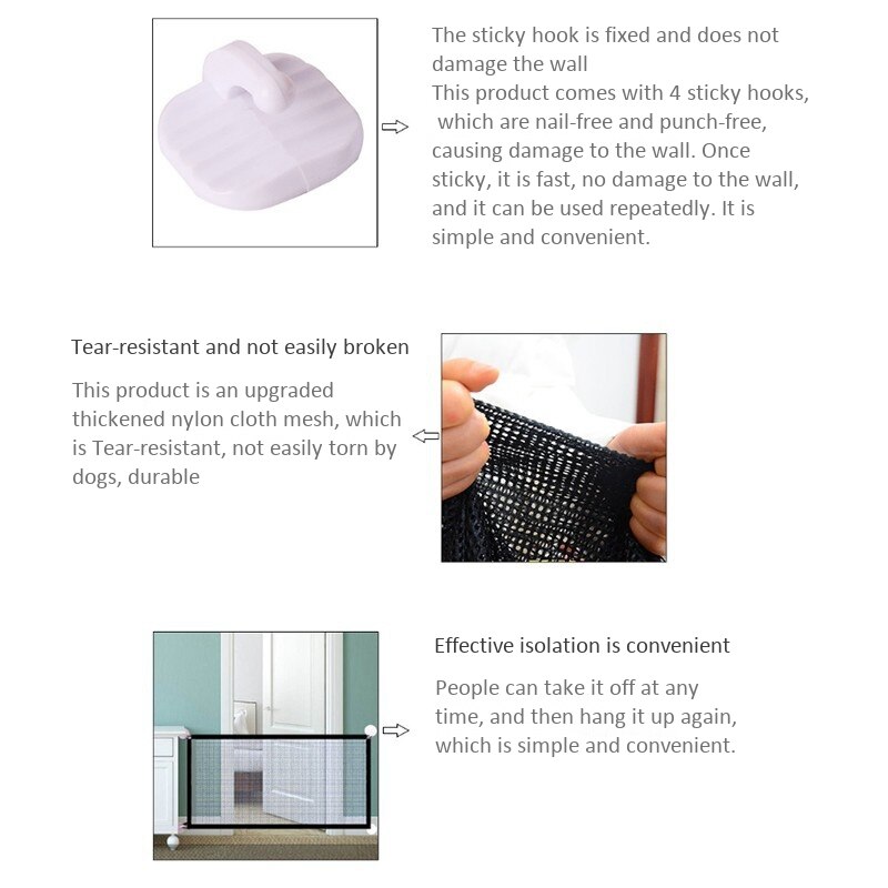 Porte magique en maille pliante Portable, clôture de sécurité pour bébé, Protection intérieure et extérieure, Protection pour enfants et animaux domestiques