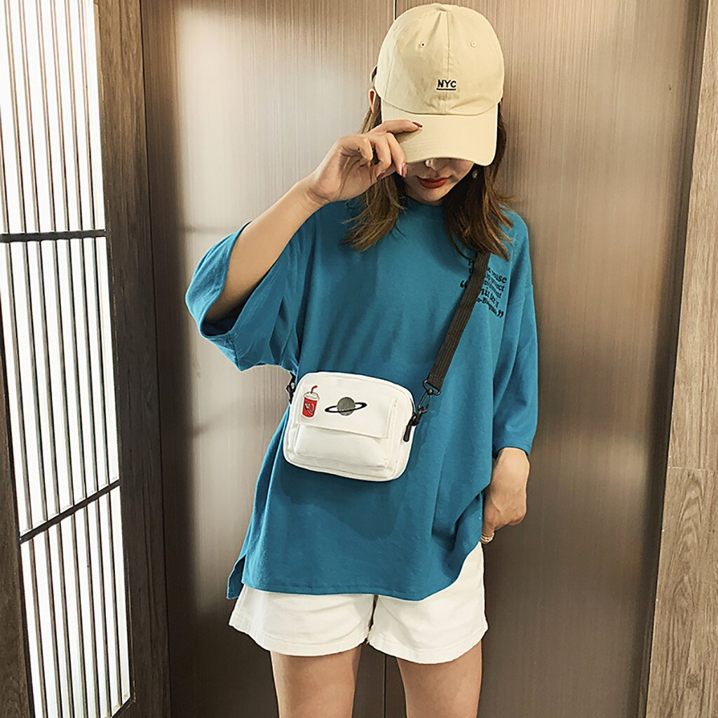 Leisure Dame Crossbody Tassen Planeet Canvas Prints Vrouwen Schoudertas Wilde Winkelen Reist Meisjes Tassen Torebki Damskie # N