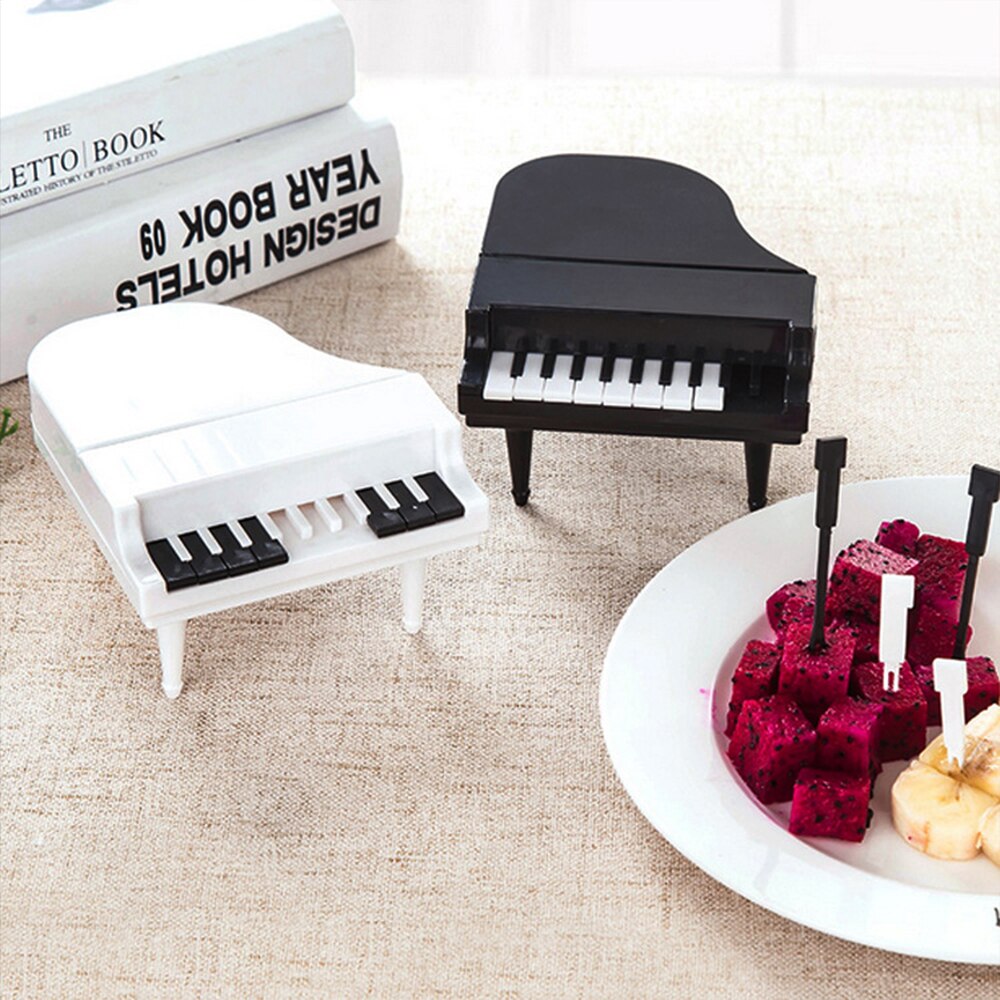 10 unids/set lindo Piano fruta Forks postre tenedores comida recoge Bento almuerzo Decoración Accesorios de cocina herramientas
