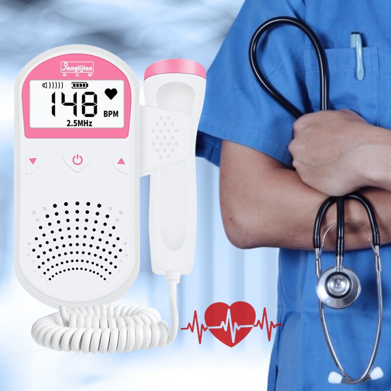 Baby Hartslag Detector Foetale Doppler 2.5M Prenatale Huishoudelijke Sonar Doppler Stethoscoop Zwangere Vrouwen Doppler Foetale Monitor