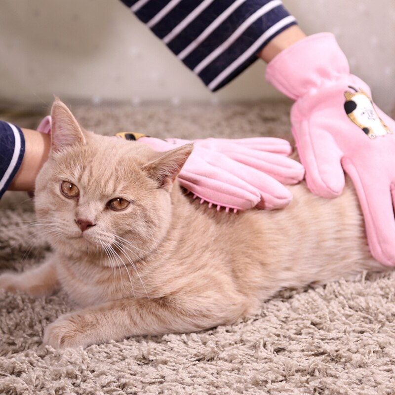 Huisdierhandschoen voor katten, verzorgingshandschoen voor katten, borstel voor het verwijderen van haar, handschoenen voor honden, bad, reiniging, massage, ontharingsborstel voor katten