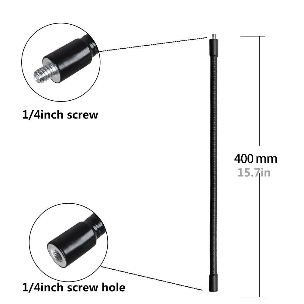 Supports de bâton de Selfie monopode à tige en métal Flexible avec vis de 1/4 pouces/bras d'extension de tête sphérique pour trépied d'appareil photo téléphone portable: Rose Rouge