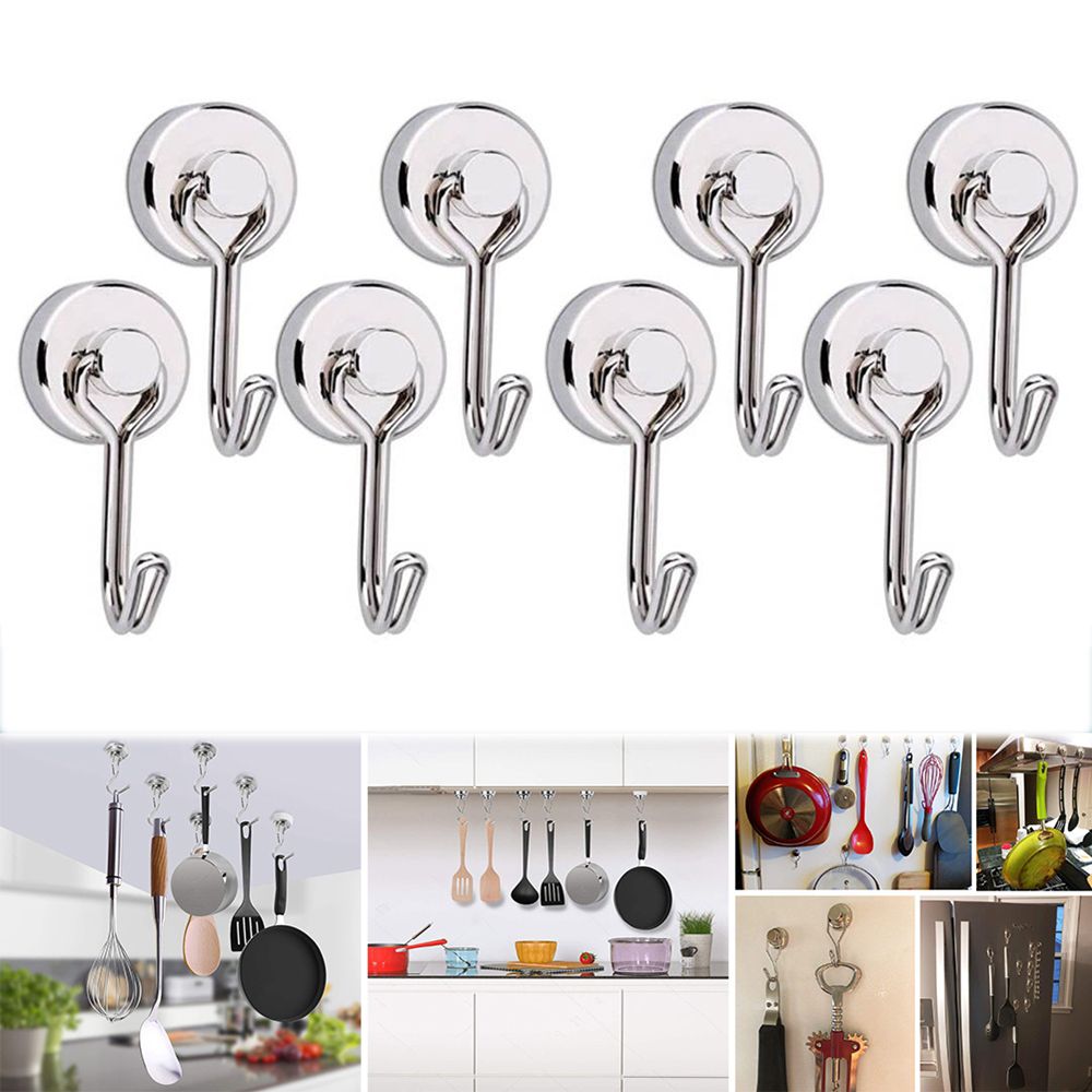 Czarne haczyki magnetyczne ciężki obowiązek neodymowy haczyk z magnesem brelok robić wewnątrz wiszące na zewnątrz lodówka grill kuchnia