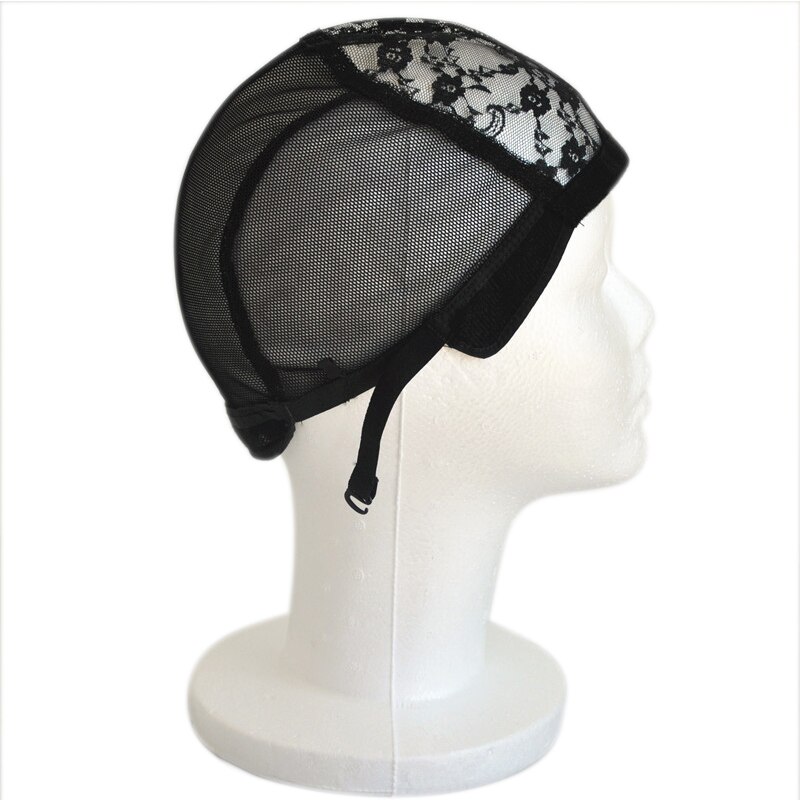 Bonnet de perruque noir pour la fabrication de perruques avec sangles réglables casquettes de tissage en maille sans colle