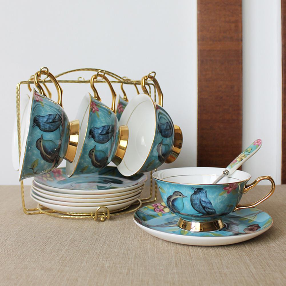 European-style Ceramic Coffee Cup Set High-end Home Coffee Cup Saucer Afternoon Tea Cup Beautifully Decorated