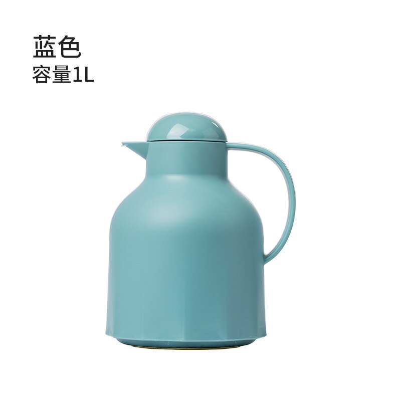 Japanese Thermos Flask Thermal Water Jug Pitcher Polypropylene Glass Three Layer Insulated Vacuum Bottle Coffee Tea Pot: Blue