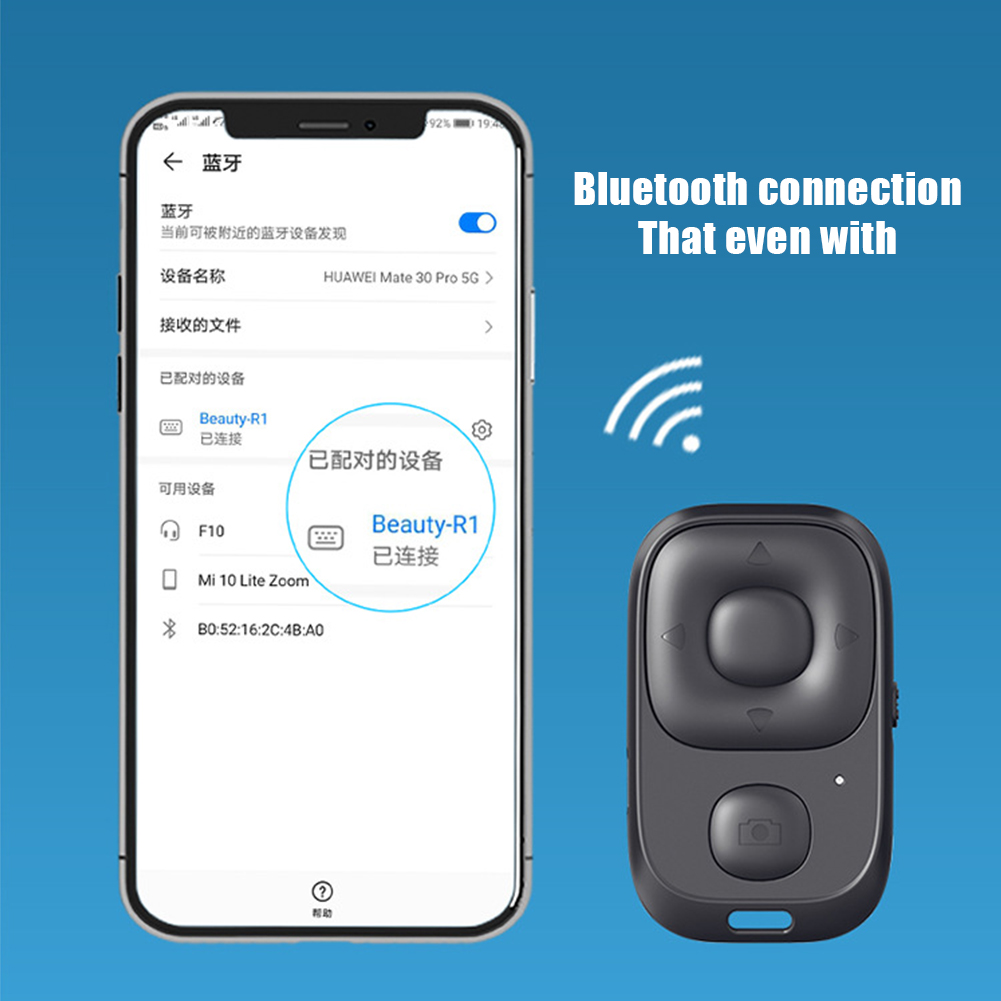 Rechargeable Wireless Bluetooth-compatible Remote Controller Button Camera Stick Shutter Release for Phones E-book Page Turning