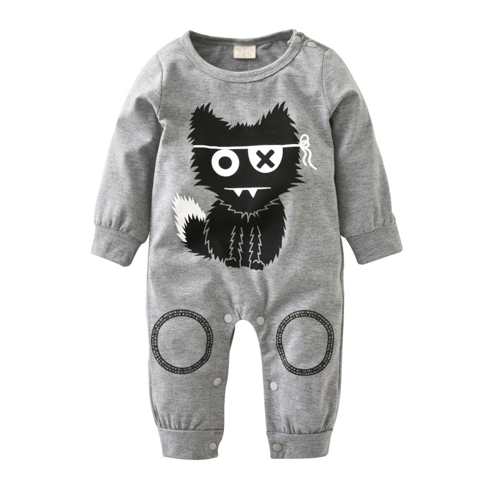 Nyfödd kläder små monster bebis pojke flicka långärmad kostym i ett stycke babykläder jumpsuit spädbarnskläder