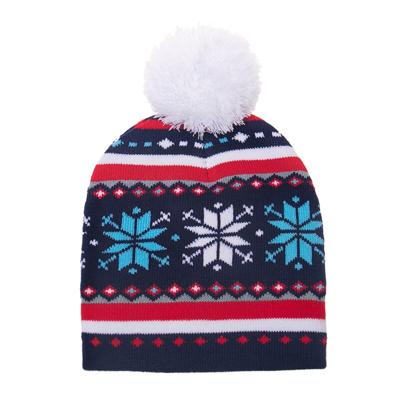 Rævmor rød santa claus snemand pompon strikket beanie caps vinter hat til børn børn drenge jul: -en