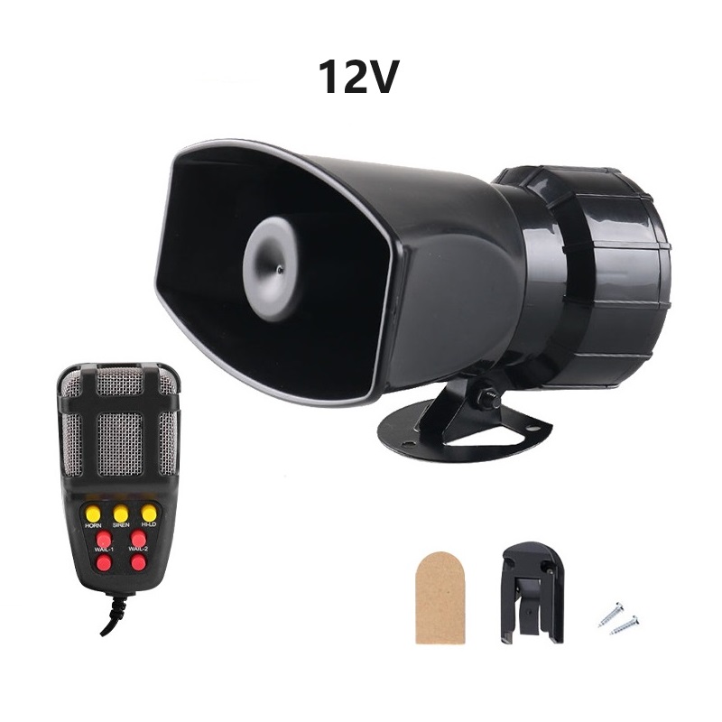 Auto Alarm Hupe 100w 125db mit Mikrofon laut DC 12V 24V Motorrad Sirene Fahrzeug LKW Warnung Lautsprecher Polizei Feuerwehr: Tiefe Grün