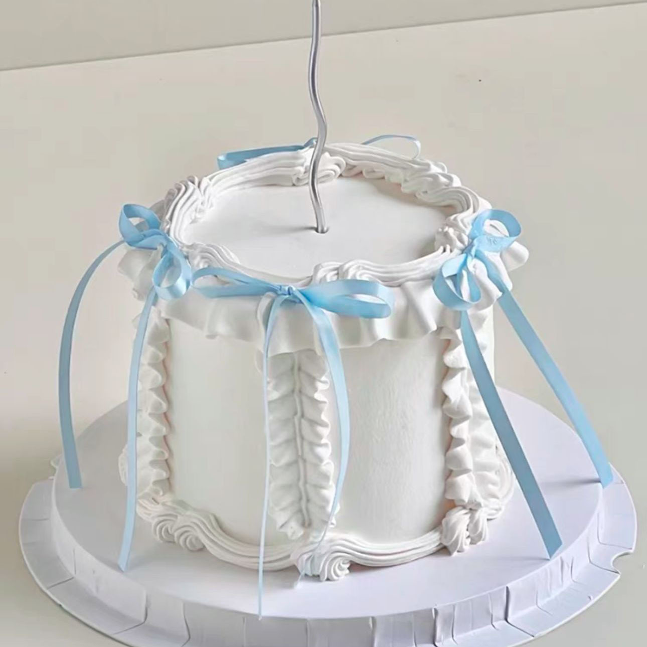10-50 Uds. Adorno para tarta con lazo, cintas con lazo para cumpleaños, decoraciones para con lazo coqueta, selecciones de postre para pastel nupcial, bebé, niña y niño