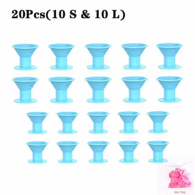 10/20 piezas rizador de pelo sin calor de silicona de goma suave, rulos mágicos para el cabello, Clips portátiles sin calor, herramientas de peinado para el cabello rizado DIY: Gris