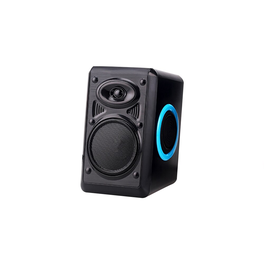 USB Computer Speakers Desktop Audio Multimedia 3D HIFI Level Sound For Computer Laptop Subwoofer Speaker Lengthened Wire: Blue